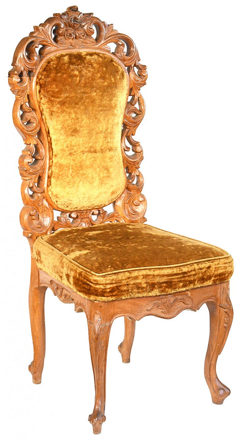 Victorian Gold Velour Upholstered Chair