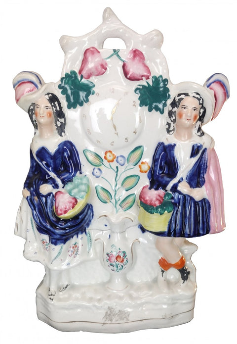 Antique Staffordshire Figure Clock Motif