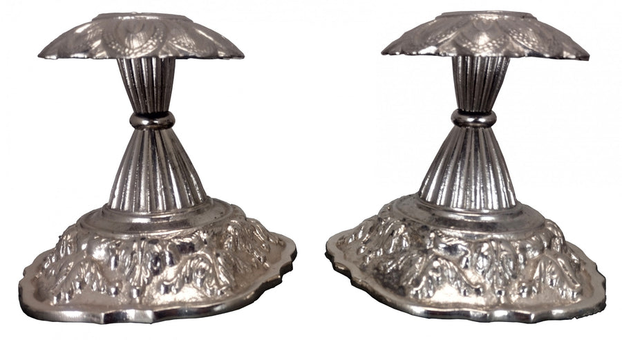 Pair of Nickel Plated Candle Holders