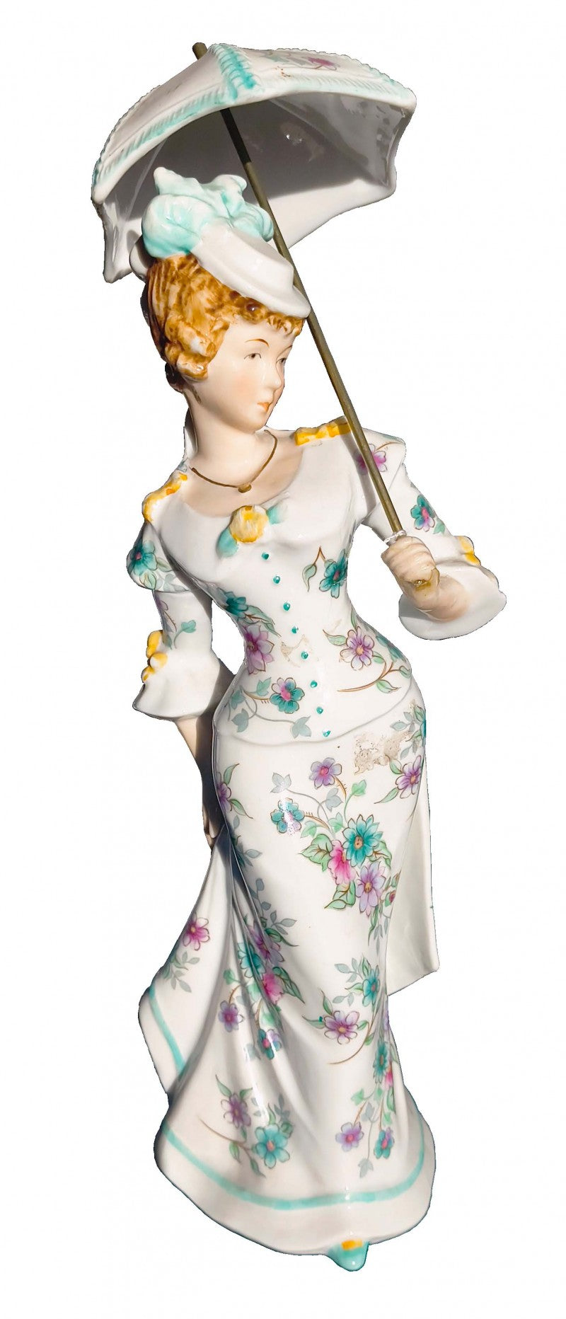 Continental Porcelain Statue of Lady