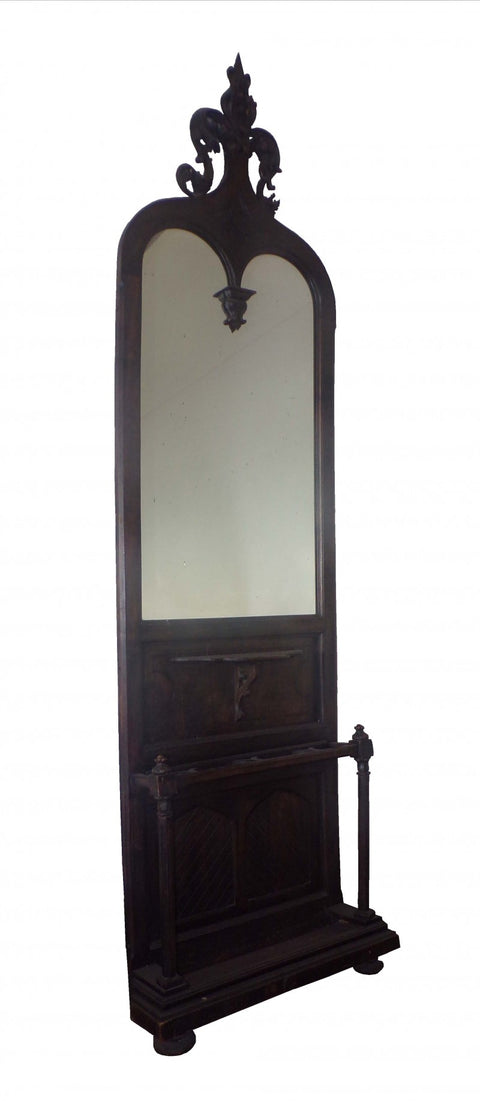 Antique Hall Tree Mirror