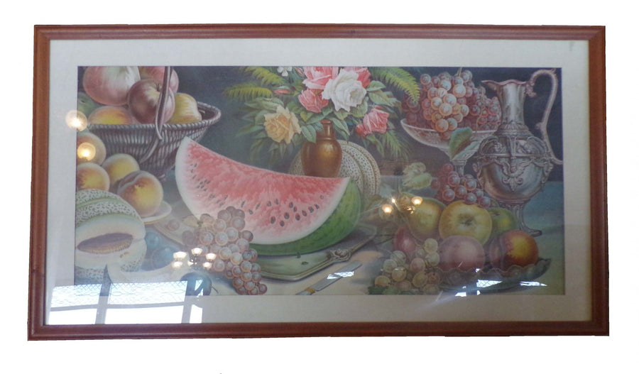 Vintage Fruit and Floral Still Life Print