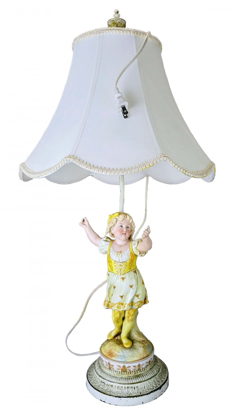 Vintage Porcelain Girl Table Lamp