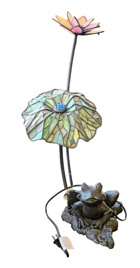 Tiffany Style Sitting Frog Table Lamp
