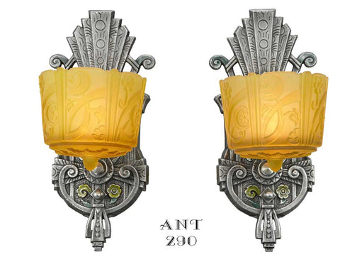 Pair of American Art Deco sconces by Lincoln
