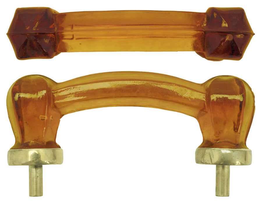 Amber Glass Bridge Handle 3" Boring