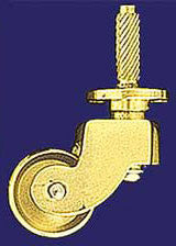 Vintage Recreated Furniture Philly Stem Caster 1" Brass Wheel