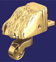 Vintage Furniture Heavy Brass Paw Foot Caster With 1 1/4" Wheel- Large