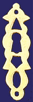 Pierced Brass Vertical Keyhole Escutcheon