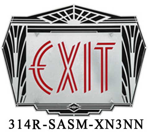 Fancy Art Deco Aluminum Face Exit Sign