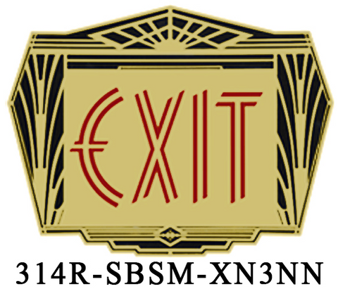 Fancy Brass Exit Sign with Art Deco Pattern