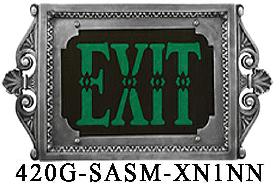 Fancy 1920s Style Cast Aluminum Exit Sign (420x-SASM-XN1NN)