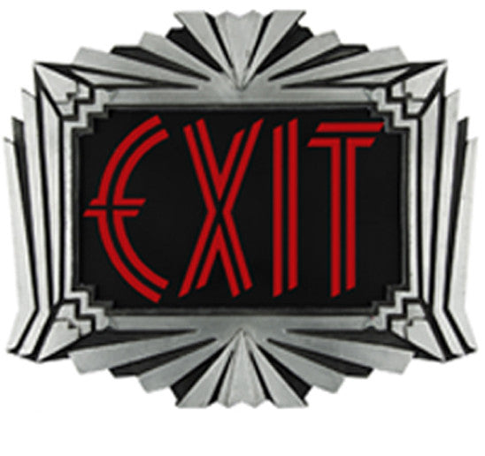 Fancy Art Deco Cast White Metal Exit Sign (422x-SASM-XN3NN)