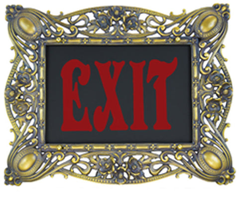 Fancy Victorian Cast BRASS Exit Sign (424x-SBSM-XN5NN)