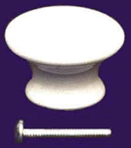 White Porcelain Knob 1 1/2" Diameter