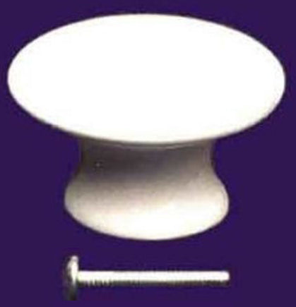 White Porcelain Knob 2" Diameter