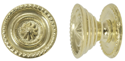 Period Style Brass Knob 1" Diameter