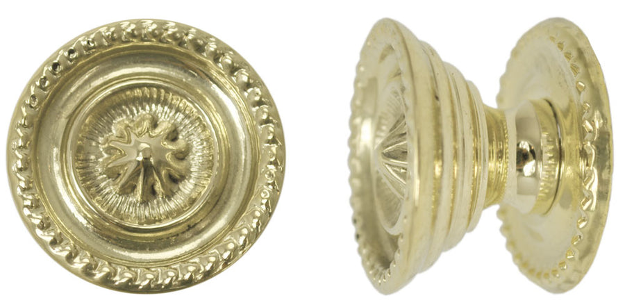 Period Style Brass Knob 1" Diameter