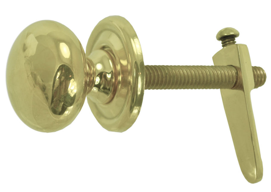 1" Brass Knob with Cupboard Latch