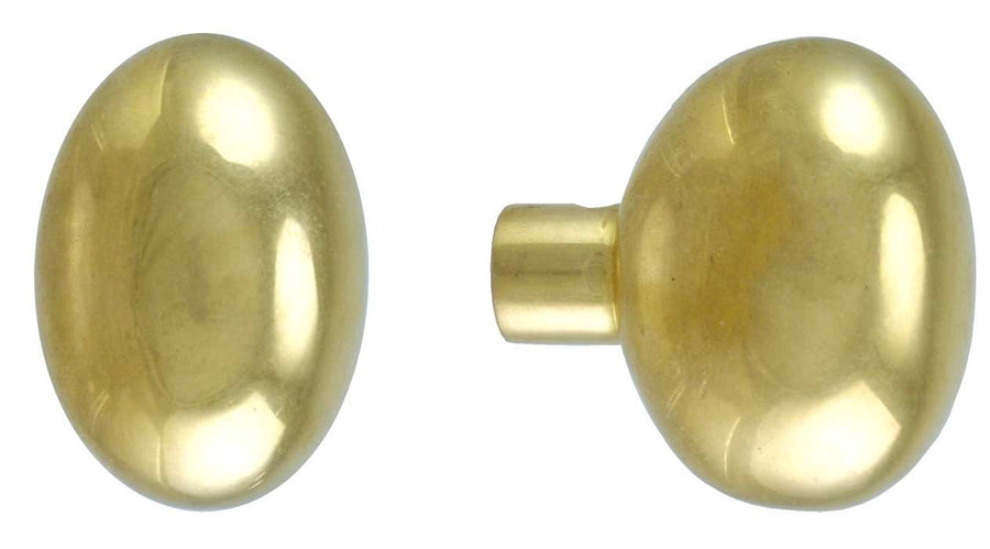 Antique Style Pair of Plain Oval Door Knobs