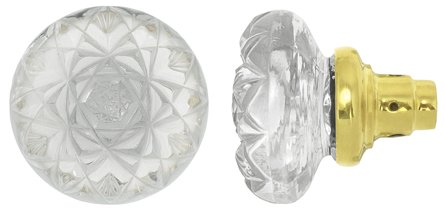 Fancy Cut Glass Doorknob Circa 1900 (L-201K)