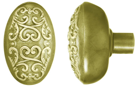 Victorian Single Oval Scroll Door Knob