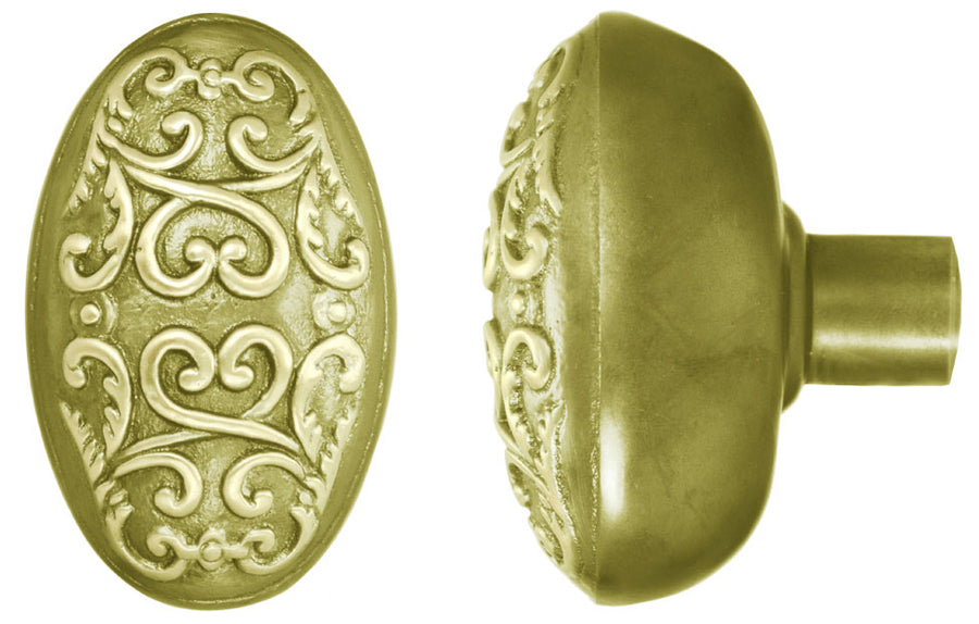 Victorian Single Oval Scroll Door Knob