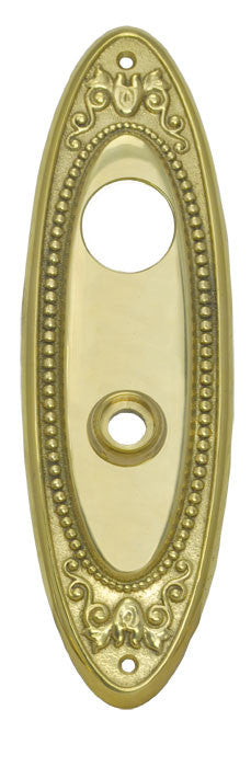 Victorian Rococo Yale Beaded Pattern Cylinder Receiver Entry Door Plate