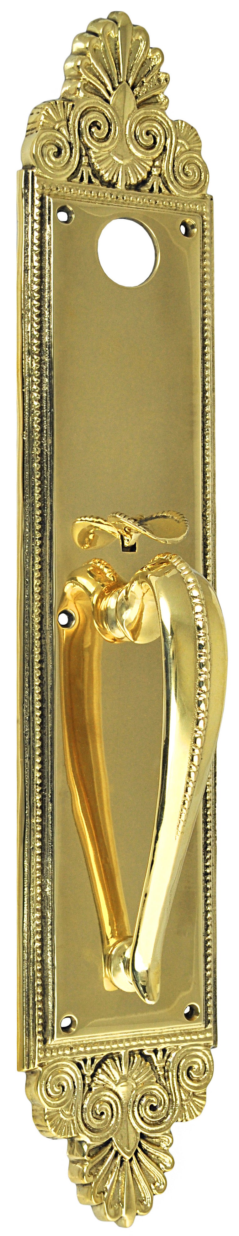 Victorian Thumb Latch Door Plate In Palladian Pattern 21 1/8" Tall (L-28)