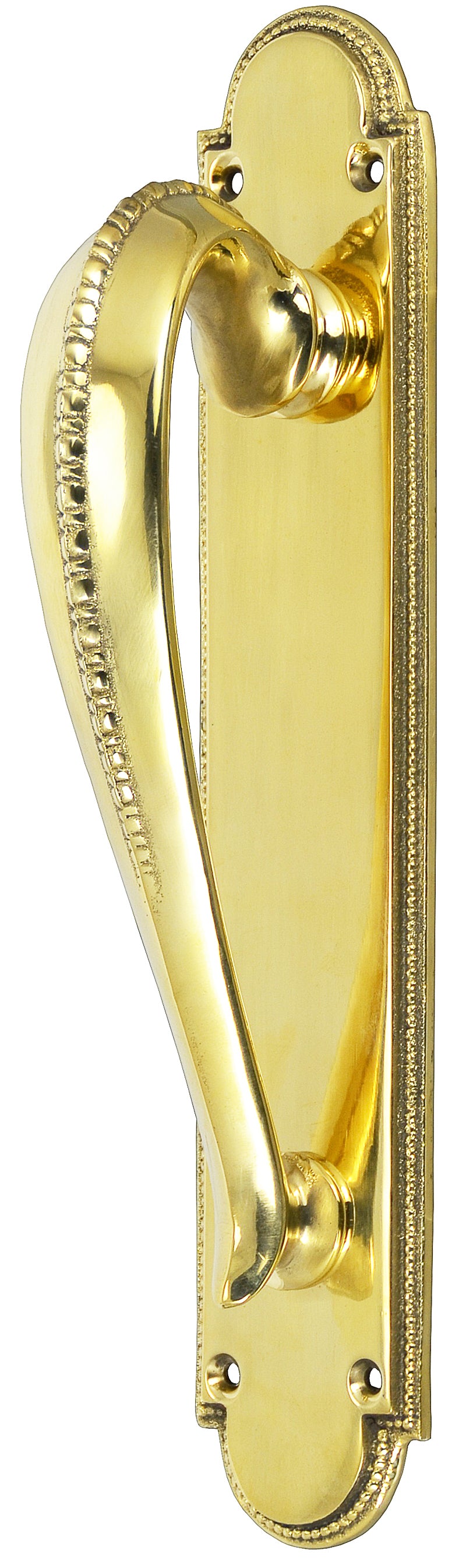 Solid Brass Narrow Beaded Edge Pull Handle Door Plate (L-49HOA)