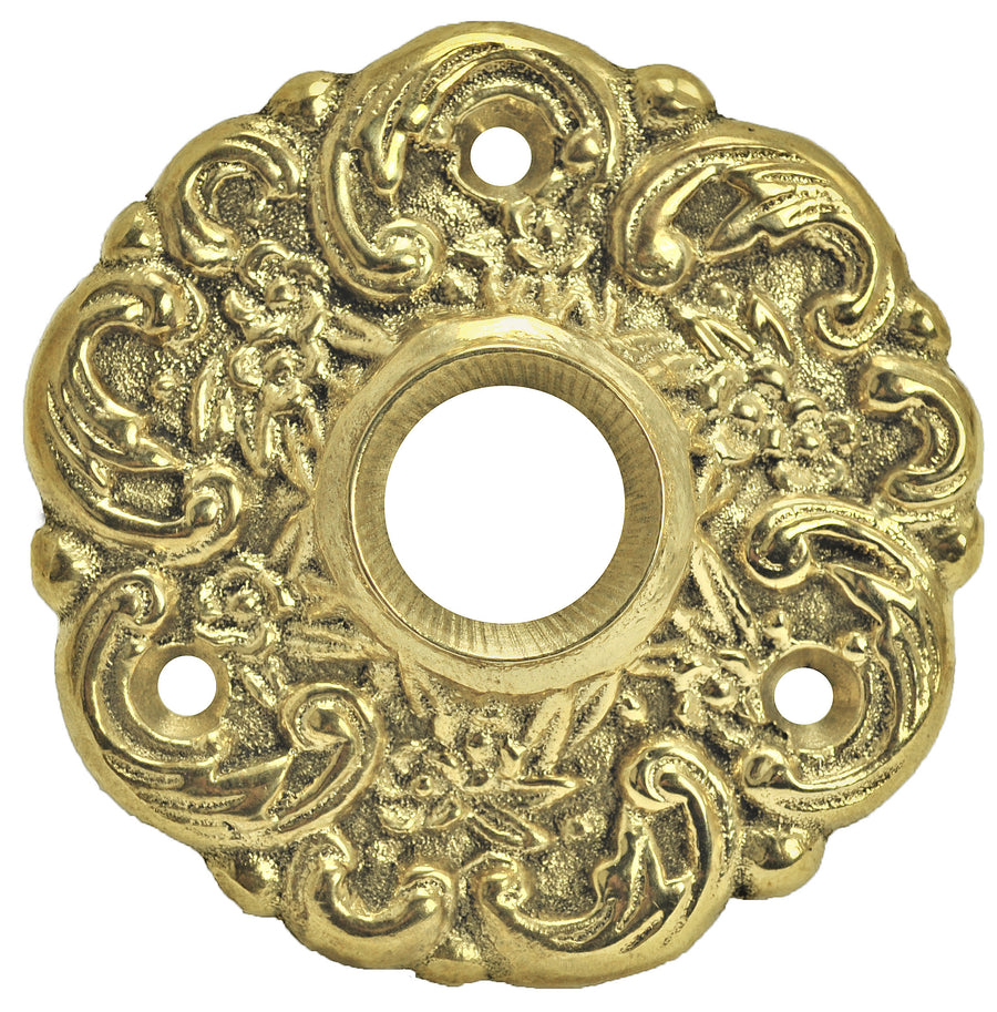 Cast Brass Floral Doorknob Rose (L-4RP)