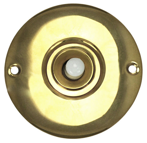 Plain Round Brass Electric Pushbutton Doorbell (L-5NDBL)