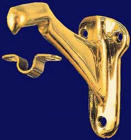 Plain Two Piece Brass Stair Rail Bracket Or Support