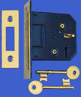 Recreated Unusual Mortise Deadbolt Lock with Keyhole, 2 3/8" Backset