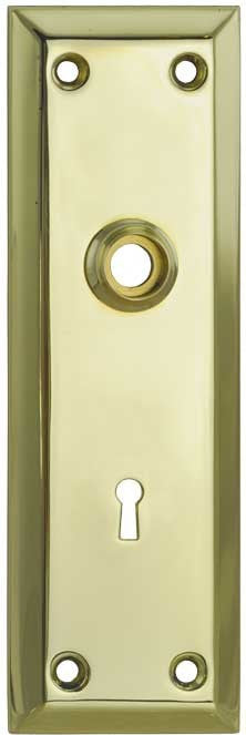 Victorian Style Brass Large Plain Keyhole Door Plate 10" Tall 2 1/4" cc