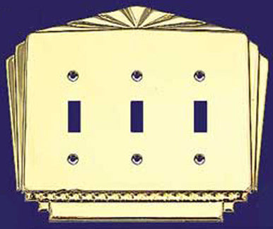 Art Deco Recreated Triple Switch Plate