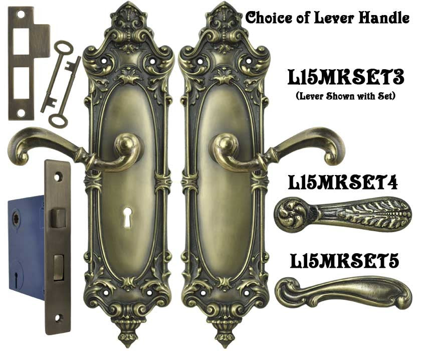 Victorian Rococo Yale Pattern with Lever Handle with Mortise Lockset