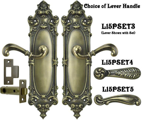 Victorian Rococo Yale Pattern with Lever Handle Interior Passage Set