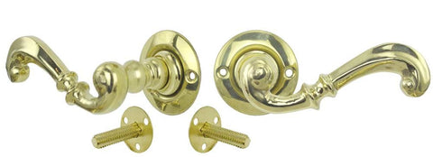 Contemporary Solid Brass Plain Door Plate Dummy Set with Lever Handles
