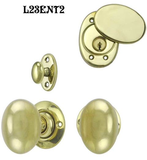 Contemporary Solid Brass Plain Door Plate Entry set