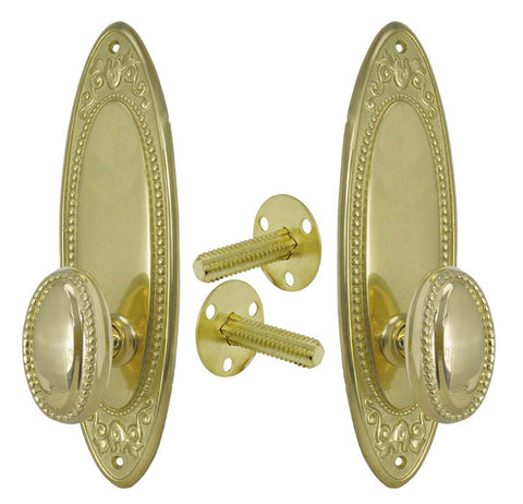 Victorian Acanthus Beaded Edge Low Knob Dummy Door Plate Set