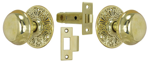 Solid Brass Eastlake Style Tubular Passage Door Set (L25PSET1)