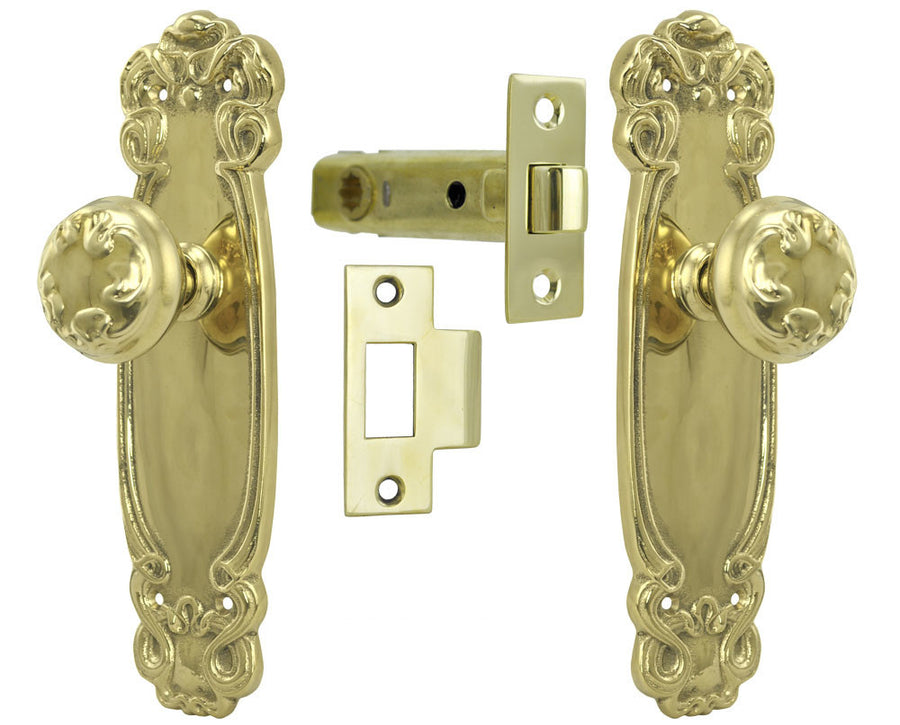 Art Nouveau Passage Door Plate Set