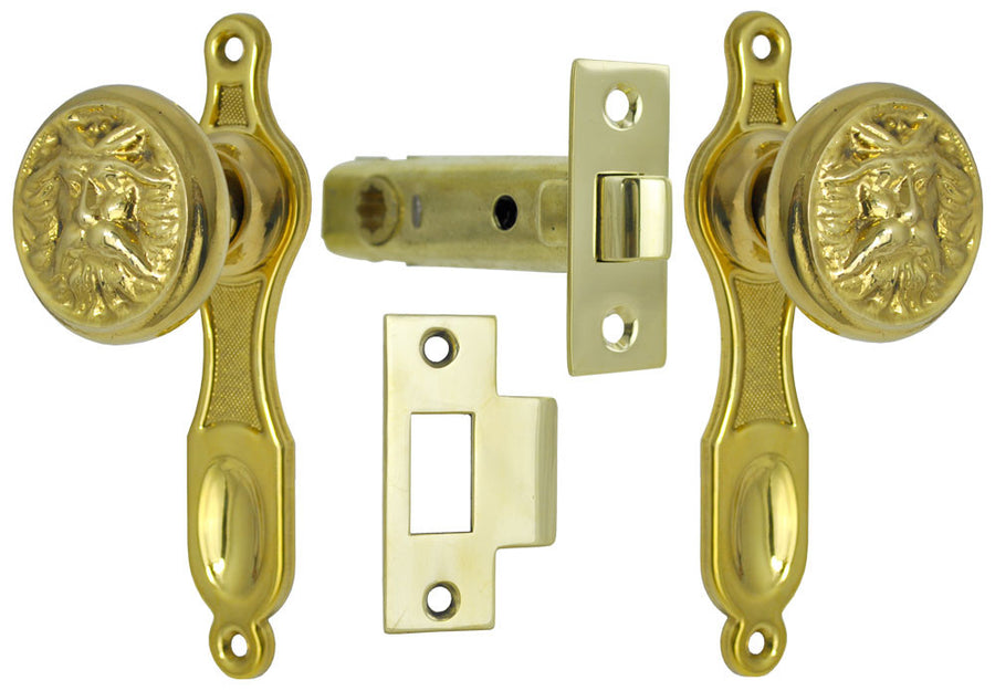 French Door Passage Set with Decorative North Wind Knob