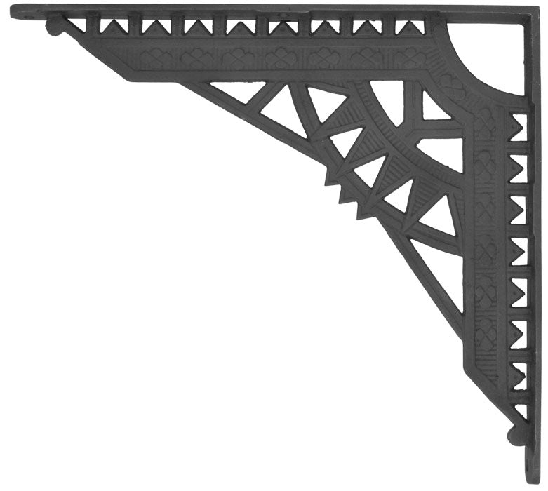 Matte Black Cast Iron Giant Eastlake Shelf Bracket