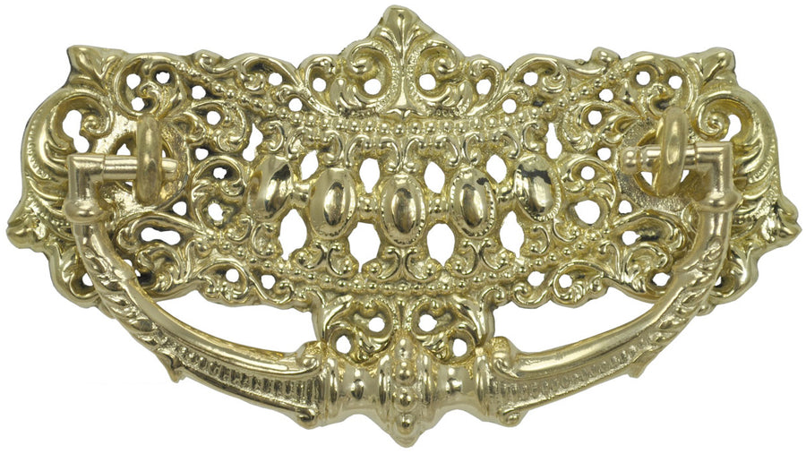 Victorian Crown Design Brass Handle 3" Boring