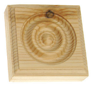 Victorian Style Small Turned Wood Corner Blocks 3 5/8" Square