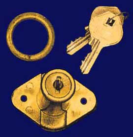 Round Barrel Composition Lock & Keys