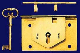 Large Half Mortise Box or Chest Lock - 3 1/2" By 2 1/4"