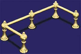 Brass Gallery Rail Small End Post